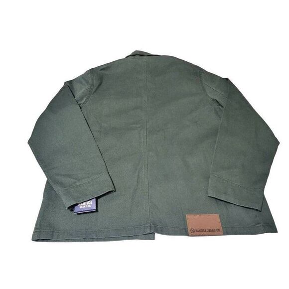 NAUTICA Jeans Jacket Mens Size L Jungle Green Denim Button Down Jacket New with - Picture 3 of 12